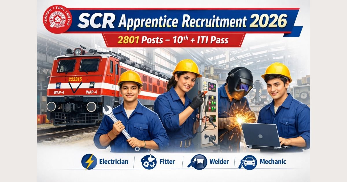 South Central Railway Apprentice Recruitment 2026 apply online for 2801 Act Apprentice posts