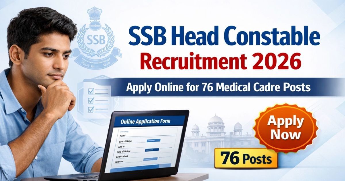 SSB Head Constable Recruitment 2026 apply online 76 vacancy details