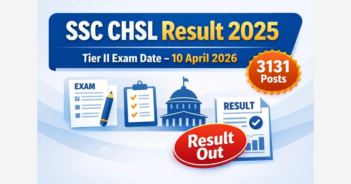 SSC CHSL Result 2025 Tier 2 Exam Date 10 April 2026 3131 Posts Result Out