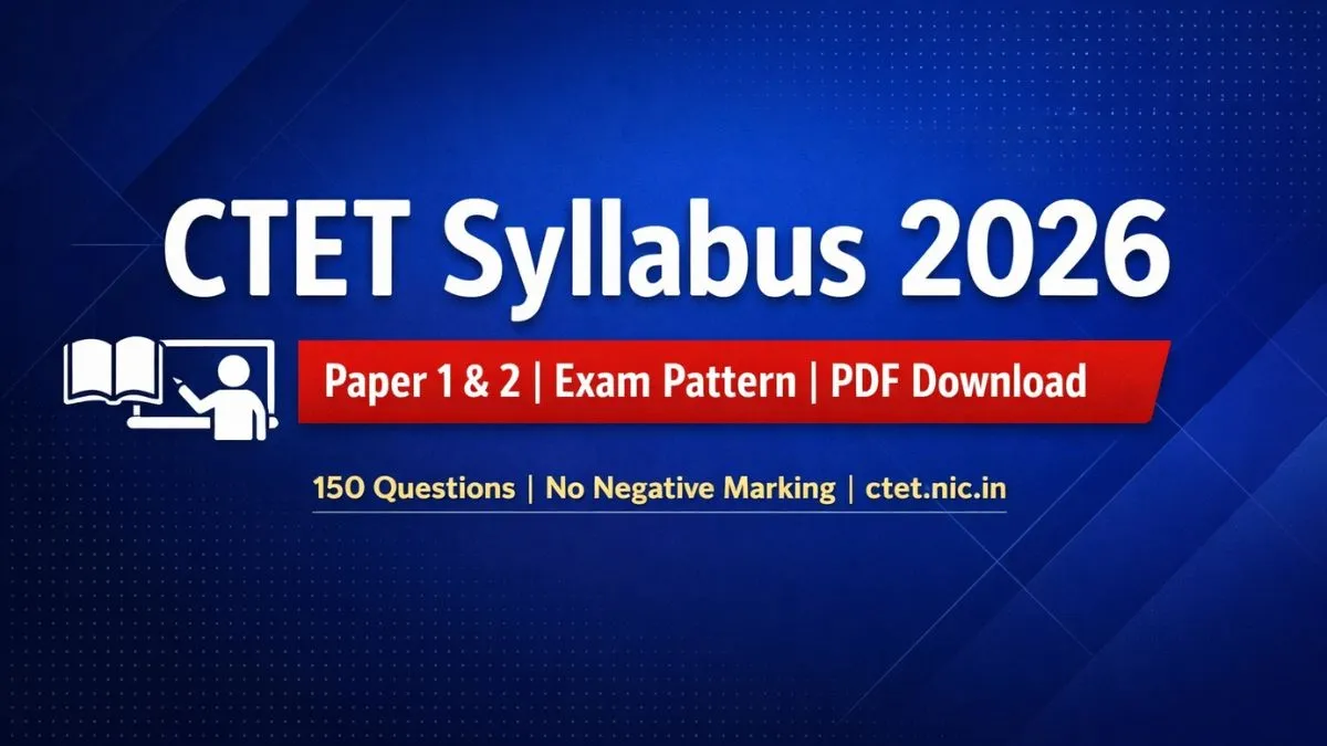 CTET Syllabus 2026 – Exam Pattern, Subject-Wise Topics and PDF Download for Paper 1 and Paper 2