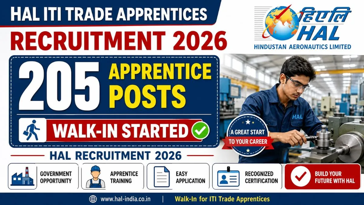 HAL ITI Trade Apprentices Recruitment 2026 Walk-In