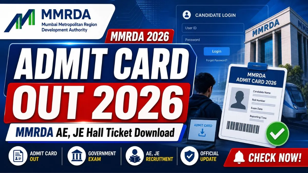 MMRDA Admit Card 2026 download for AE and JE exam