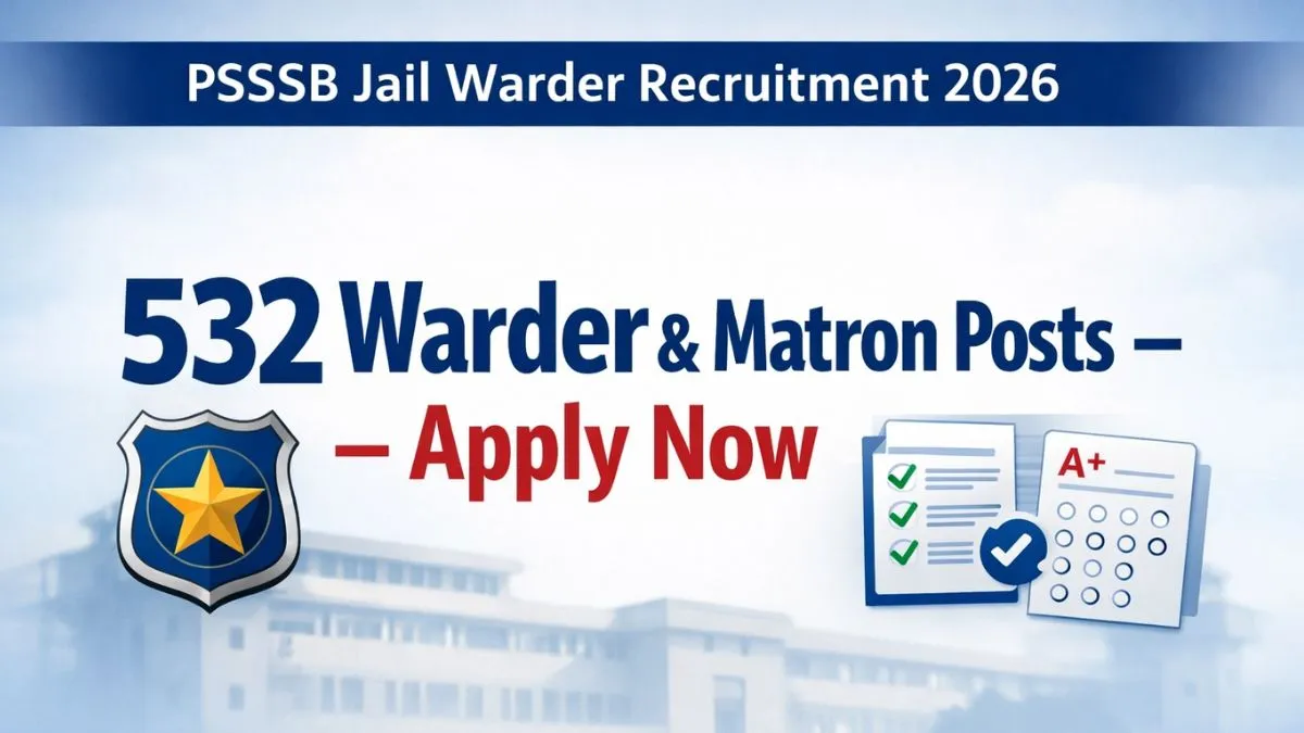 PSSSB Jail Warder Recruitment 2026 notification
