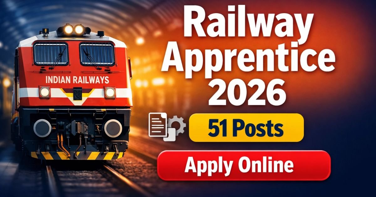 RRC Central Railway Apprentice Recruitment 2026 apply online 51 posts ITI railway vacancy details
