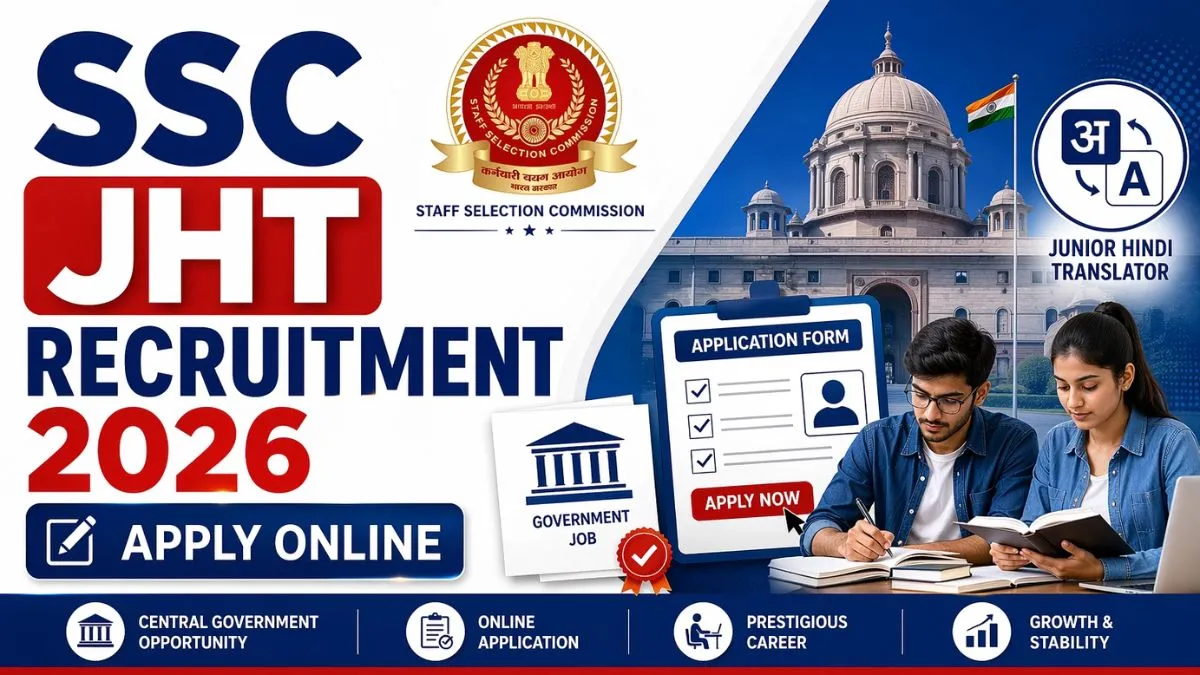 SSC JHT Recruitment 2026 Apply Online for Junior Hindi Translator Posts