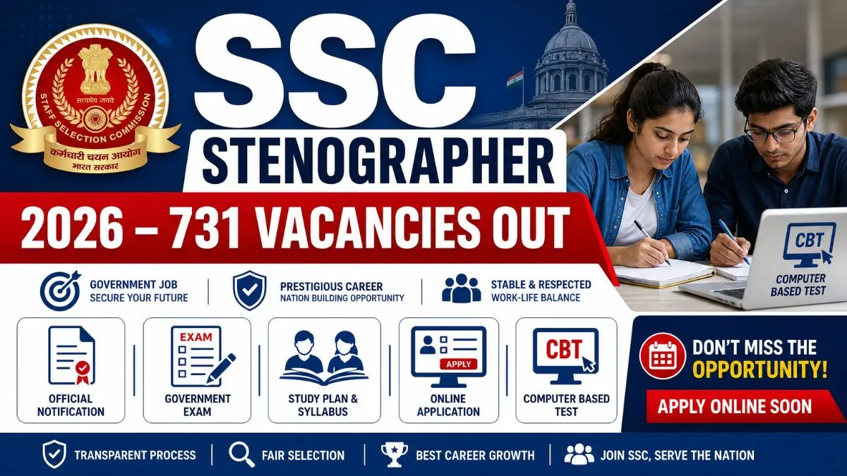 SSC Stenographer Recruitment 2026 notification for 731 vacancies